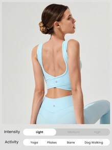 GLOWMODE FeatherFit™ U Back Cutout Active Crossover Tank Top Light Support Low Impact Yoga Daily