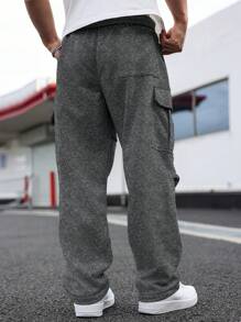 Manfinity Homme 大码男式休闲翻盖口袋运动裤