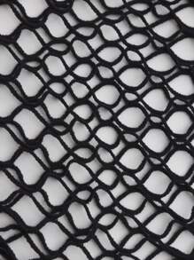 Plus Size Mesh Short Sleeve Sexy Bodystocking - Black - View 5