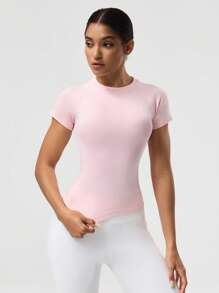 SHEIN Sports Camo Print Sports Tank Topworkout Tank Top Gym Women Shirts - Baby Pink - View 6