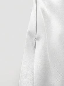 SHEIN PETITE High Waist Grey Pleated A-Line Mini Skirt, Slimming And Anti-Flash - White - View 5