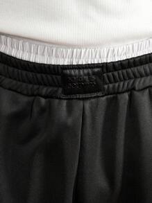 SWAVVY Men's Fashion Casual Black Essential Solid Color, Letter Embroidery Loose Straight Leg Sweatpants, For Daily Wear - Black - View 6