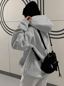 DAZY Letter Graphic Drop Shoulder Oversized Drawstring Hoodie,Fall Clothes