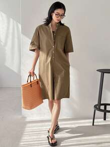 FRIFUL Women Khaki Color Jumpsuit Capri Pants, Casual Spring/Summer