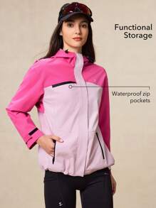 OutZeal Waterproof WindProof 3L Tech Fabric Packable Color Blocking Hiking Jacket Windbreaker