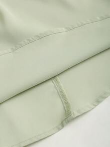 Sweetra Women's Ruched Square Neck Puff Sleeve Elegant Casual Dress, Spring/Summer - Green - View 4