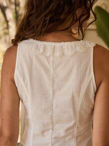 Aralina 优雅夏季服装蕾丝领口纽扣前胸衣吊带背心