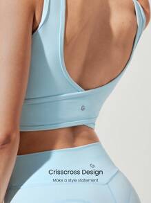 GLOWMODE FeatherFit™ U Back Cutout Active Crossover Tank Top Light Support Low Impact Yoga Daily