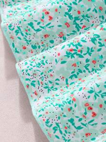 青春期前女孩可爱蝴蝶装饰图案 T 恤和碎花裙 2 件套装，可爱休闲风格适合度假、春季郊游、日常穿着 - 薄荷綠 - 查看 8