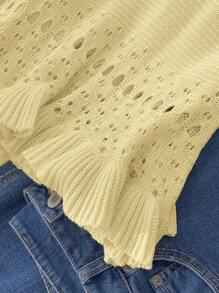 CosyJoli 大码女式时尚休闲优雅度假杏色经典演唱会夏季沙滩装海滩商务 Y2K 毛衣背心 - 黃色 - 查看 4