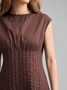 Ontre 2025 新款秋季女士优雅纯色束腰长裙（玫瑰色），适合优雅女性外出、商务休闲、度假、海滩、生日派对、教师制服、办公室穿着