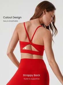 GLOWMODE Sujetador deportivo FeatherFit™ con espalda calada para gimnasio
