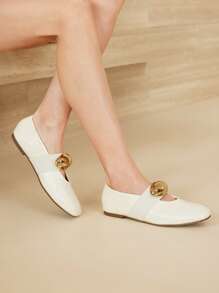 MOTF PREMIUM WOMEN'S FASHIONABLE MINIMALIST COMMUTER FLAT SHOES SPRING SHOES - Beige - View 9