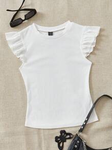 Soleia Set de 2 camisetas de manga corta, de cuello redondo y de punto acanalado, que se ajustan a la forma - outfit de verano lindo