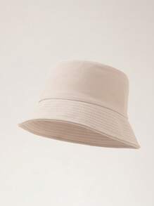 Women's Versatile Simple Solid Color Single-Sided Bucket Hat For Beach - Beige - View 1