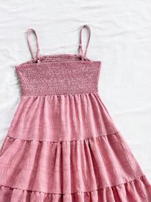 Soleia Solid Ruffle Hem Cami Dress