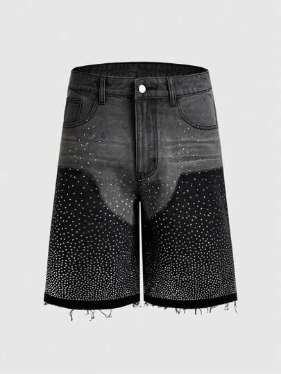 Street Life Men's Grunge Denim Shorts, Fashionable For Summer