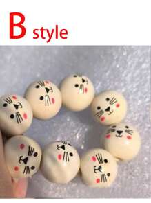 SHEIN New 20Pcs Smiling Wooden Round Expression Pine Beads For Jewelry Making DIY Creative Bracelet, Necklace Handmade Beading Craft Supplies