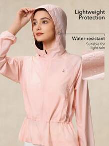 OutZeal Waterproof Sun Protection Lightweight Packable Hiking Jacket Drawstring Waist For LightRain Explore Outdoor Drawstring Waist