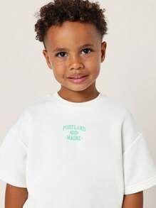 SUMWON Conjunto de verano tipo co-ord para niños de Portland, Maine con camiseta de manga corta, atuendo deportivo y callejero, jersey atlético, chándal, ropa deportiva primavera-otoño, conjunto casual para actividades diarias - Multicolor - Ver 5