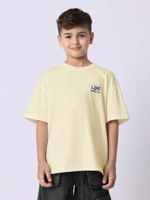 SUMWON Los Angeles Statement T-Shirt Urban Street Style Graffiti Back Print Youth Teen Cotton Jersey Casual Summer Spring Loungewear Streetwear Short Sleeve Comfort Daily Wear