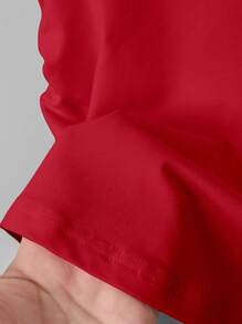 Tween Girls' Simple Versatile Pink Bow Print Short Sleeve T-Shirt