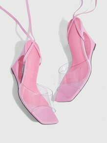 CUCCOO SZL Cuccoo Summer Fashionable Hollow-Out Pink Wedge Sandals - Baby Pink - View 3