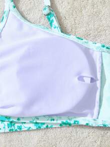 SHEIN Teen Girls Random Print 2-Piece Swimsuit Set Young Girls Sets Summer Sets For Girls Teen Girls Sets Cute Sets Teen Girls Sets Cute Sets Teen Girls Sets Teen Girls Sets Bathing Suits For Teens Top