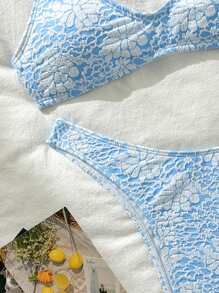 Swim Mod Women European & American Style Sexy Minimalist Bikini Set For Summer Beach Vacation - Blue - View 6