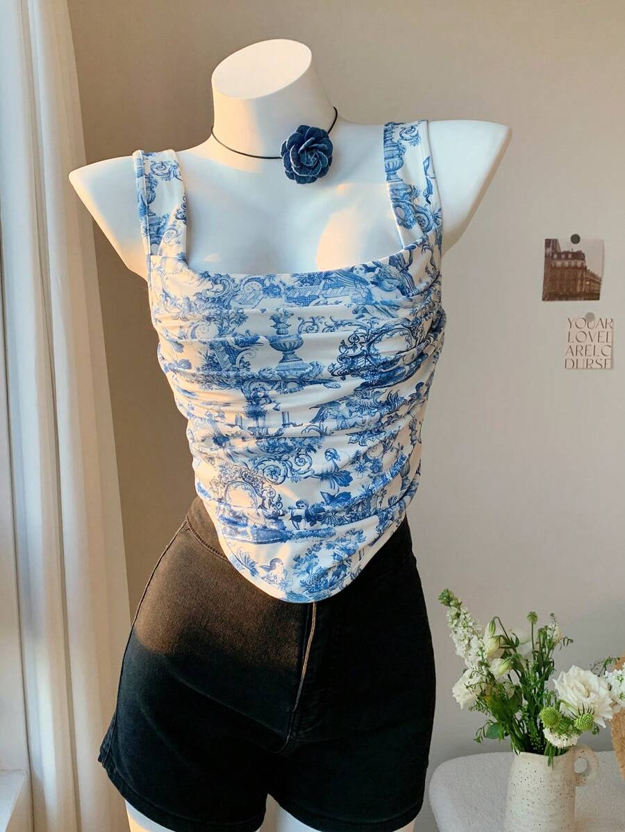 Comfortcana Women's Casual Camisole Strap Tank Top, Minimalist Style, Suitable For Summer - Pink - View 1