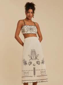 Travachic Summer Out Holiday Dating Set, Holiday Leisure Chest Embroidered Top And Skirt A Ladies Two Pieces Set, Going Out For Dating, Women's Summer Holiday, Summer Beach Holiday Two Pieces, Back To School Dress, Very Simple Dress, Office Dress, Old Money Dress, Teacher Dress, Dating Dress, Going Out For Bestie Afternoon Tea Shopping Leisure Suit, Going Out For Music Festival Suit, Women Summer Clothes Women Two Pieces Outfits