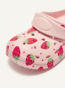 Cozy Pixies 1双儿童卡通动物印花时尚婴幼儿草莓图案透气沙滩凉鞋可爱鞋