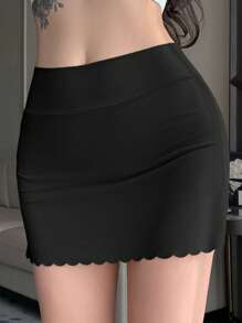 DAZY Ruffle Edge Triangle Gusset Anti-Embarrassment Shorts - Black - View 6