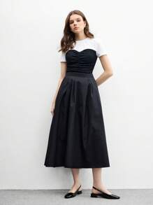 CUCCOO BIZCHIC 女士时尚黑色简约大方低跟方头玛丽珍平底鞋，适合通勤、约会、聚会、购物、度假