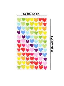SHEIN 20 SheetsColorful Heart Shaped Stickers For Crafts & Scrapbooking, Creative Reward Stickers, Heart DIY Decorative Sticker Back To School - Multicolor - View 2