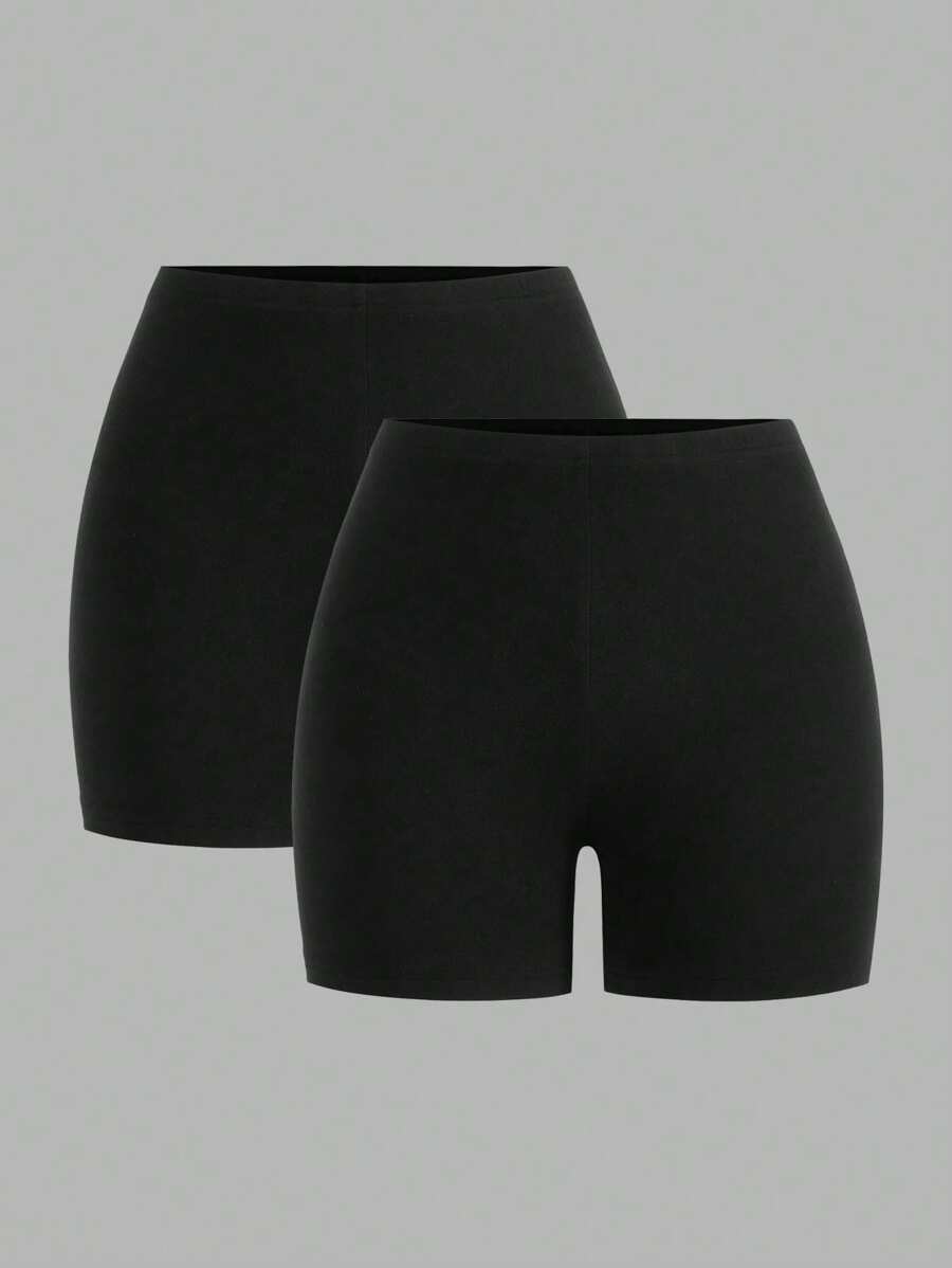 SHEIN EZwear Leggins courts slim en tricot casual pour femmes, pour l'été
