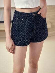 MOTF STUDIO WASHED SLANT POCKET DENIM SHORTS - Dark Wash - View 6