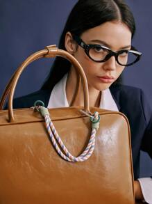 SHECARRY Woven Rope Design Fashion Bag Charm - Apricot - View 5