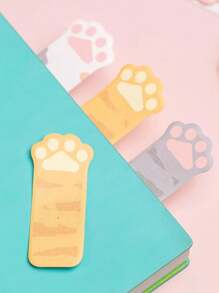 SHEIN 1pc (120Sheets In Total)Cat Paw Shaped Sticky Note.Cute Cartoon Cat Series Row Sitting Convenience Stickers,Reading Mark Index Stickers,Work Memo Stickers,Office And Learning Memo Message Stickers.