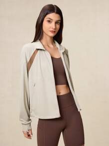 OutZeal Women Sun-Proof Jacket Gym Wear Summer UV Protection Long Sleeve Top Cool Touch Breathable Mesh - Khaki - View 7