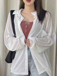 DAZY Women's Crew Neck Fitted Single Button Ribbed Casual Tank Top Preppy Tops - Pink - View 3