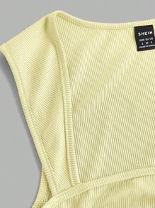 SHEIN EZwear Set de 3 bodys de mujer de un solo color con cuello redondo y sin mangas