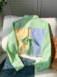 Comfortcana 女士长袖条纹衬衫，夏季时尚