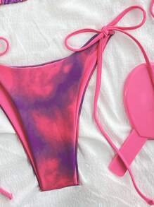 Swim Mod Ensembles de bikini imprimés tie-dye, imprimés aléatoires pour les vacances à la plage
