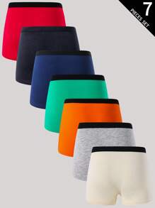 7pcs Boys' Soft Cotton Breathable Briefs, Multiecolor - Multicolor - View 2