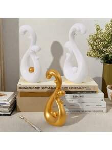 1 件树脂创意心形家居装饰品，适用于展示柜、橱柜、客厅装饰、婚礼派对、婚礼装饰工艺品