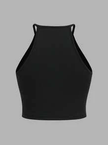 SHEIN EZwear 3件套休闲黑色和卡其色豹纹吊带背心，适合夏季穿着 - 彩色 - 查看 4