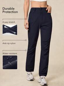 OutZeal Pantalones de senderismo impermeables, ligeros, resistentes al desgarro, de ajuste ceñido y talle alto