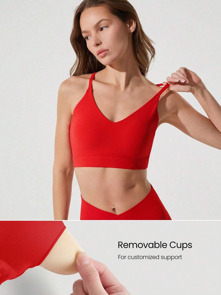FeatherFit™ Cut Out Back Sports Bra Gym