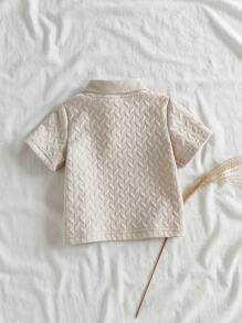 SHEIN Vintaside Kids Baby Boy Cute Comfortable Versatile All-Match Casual Fashion Textured Special Fabric Top